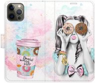 iSaprio flip pouzdro Donut Worry Girl pro iPhone 12/12 Pro - Phone Cover