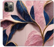 iSaprio flip pouzdro Pink Leaves pro iPhone 12/12 Pro - Phone Cover