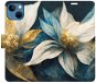 iSaprio flip pouzdro Gold Flowers pro iPhone 13 - Phone Cover