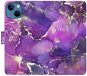 iSaprio flip pouzdro Purple Marble pro iPhone 13 - Phone Cover