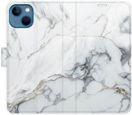 iSaprio flip pouzdro SilverMarble 15 pro iPhone 13 - Phone Cover