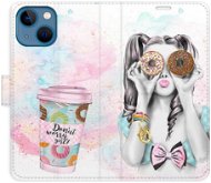 iSaprio flip pouzdro Donut Worry Girl pro iPhone 13 mini - Phone Cover