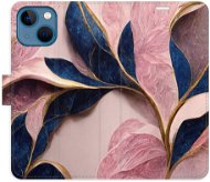 iSaprio flip pouzdro Pink Leaves pro iPhone 13 mini - Phone Cover