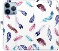 iSaprio flip pouzdro Colorful Feathers pro iPhone 13 Pro - Phone Cover