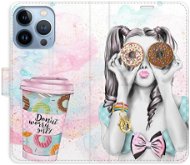 iSaprio flip puzdro Donut Worry Girl pre iPhone 13 Pro - Kryt na mobil