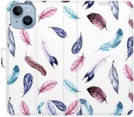 iSaprio flip pouzdro Colorful Feathers pro iPhone 14 - Phone Cover