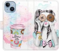 iSaprio flip pouzdro Donut Worry Girl pro iPhone 14 - Phone Cover