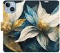 iSaprio flip puzdro Gold Flowers na iPhone 14 - Kryt na mobil
