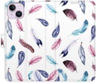 iSaprio flip pouzdro Colorful Feathers pro iPhone 14 Plus - Phone Cover