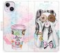 iSaprio flip puzdro Donut Worry Girl na iPhone 14 Plus - Kryt na mobil