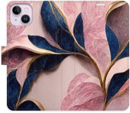 iSaprio flip pouzdro Pink Leaves pro iPhone 14 Plus - Phone Cover