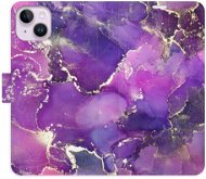 iSaprio flip puzdro Purple Marble pre iPhone 14 Plus - Kryt na mobil