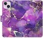 iSaprio flip pouzdro Purple Marble pro iPhone 14 Plus - Phone Cover