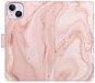 iSaprio flip pouzdro RoseGold Marble pro iPhone 14 Plus - Phone Cover