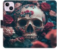 iSaprio flip pouzdro Skull in Roses 02 pro iPhone 14 Plus - Phone Cover