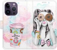 iSaprio flip pouzdro Donut Worry Girl pro iPhone 14 Pro - Phone Cover