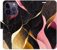 iSaprio flip pouzdro Gold Pink Marble 02 pro iPhone 14 Pro - Phone Cover