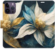 iSaprio flip pouzdro Gold Flowers pro iPhone 14 Pro Max - Phone Cover
