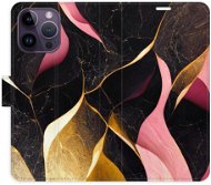 iSaprio flip puzdro Gold Pink Marble 02 pre iPhone 14 Pro Max - Kryt na mobil