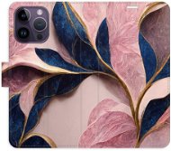 iSaprio flip puzdro Pink Leaves pre iPhone 14 Pro Max - Kryt na mobil