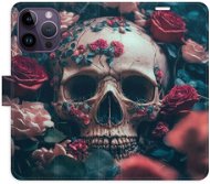 iSaprio flip pouzdro Skull in Roses 02 pro iPhone 14 Pro Max - Phone Cover