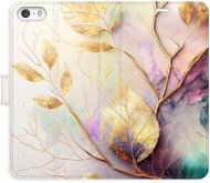 iSaprio flip pouzdro Gold Leaves 02 pro iPhone 5/5S/SE - Phone Cover