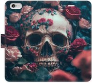 iSaprio flip pouzdro Skull in Roses 02 pro iPhone 6/6S - Phone Cover