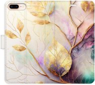 iSaprio flip pouzdro Gold Leaves 02 pro iPhone 7 Plus - Phone Cover