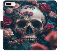 iSaprio flip pouzdro Skull in Roses 02 pro iPhone 7 Plus - Phone Cover