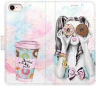 iSaprio flip pouzdro Donut Worry Girl pro iPhone 7/8/SE 2020 - Phone Cover