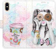 iSaprio flip pouzdro Donut Worry Girl pro iPhone X/XS - Phone Cover