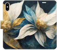 iSaprio flip pouzdro Gold Flowers pro iPhone X/XS - Phone Cover