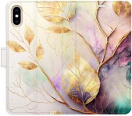 iSaprio flip pouzdro Gold Leaves 02 pro iPhone X/XS - Phone Cover