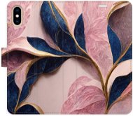 iSaprio flip pouzdro Pink Leaves pro iPhone X/XS - Phone Cover