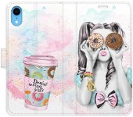 iSaprio flip pouzdro Donut Worry Girl pro iPhone XR - Phone Cover