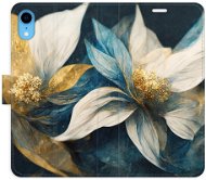 iSaprio flip pouzdro Gold Flowers pro iPhone XR - Phone Cover