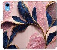 iSaprio flip pouzdro Pink Leaves pro iPhone XR - Phone Cover