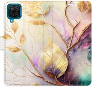 iSaprio flip puzdro Gold Leaves 02 pre Samsung Galaxy A12 - Kryt na mobil