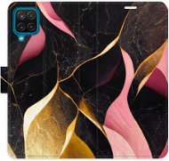 Phone Cover iSaprio flip pouzdro Gold Pink Marble 02 pro Samsung Galaxy A12 - Kryt na mobil