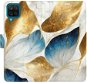 iSaprio flip pouzdro GoldBlue Leaves pro Samsung Galaxy A12 - Phone Cover
