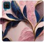 Kryt na mobil iSaprio flip puzdro Pink Leaves pre Samsung Galaxy A12 - Kryt na mobil