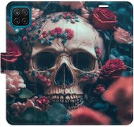 iSaprio flip pouzdro Skull in Roses 02 pro Samsung Galaxy A12 - Phone Cover