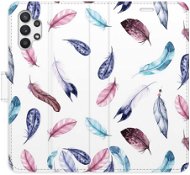 iSaprio flip pouzdro Colorful Feathers pro Samsung Galaxy A32 - Phone Cover