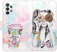 iSaprio flip pouzdro Donut Worry Girl pro Samsung Galaxy A32 - Phone Cover