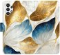 iSaprio flip puzdro GoldBlue Leaves na Samsung Galaxy A32 - Kryt na mobil