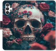 Kryt na mobil iSaprio flip puzdro Skull in Roses 02 na Samsung Galaxy A32 - Kryt na mobil