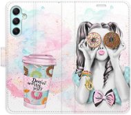 iSaprio flip pouzdro Donut Worry Girl pro Samsung Galaxy A34 5G - Phone Cover