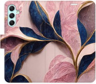 iSaprio flip case Pink Leaves for Samsung Galaxy A34 5G - Phone Cover