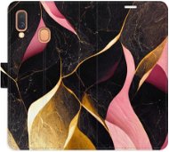 iSaprio flip puzdro Gold Pink Marble 02 pre Samsung Galaxy A40 - Kryt na mobil