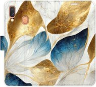 iSaprio flip pouzdro GoldBlue Leaves pro Samsung Galaxy A40 - Phone Cover